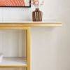 Modern Console Table, Metal Frame with Adjustable foot pads for Entrance, Corridor, Living room & Office.(Gold)