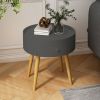 Modern Coffee Table with Drawer, Bedside Table, Sofa Side Table, Oak Table Legs, Suitable for Living Room and Bedroom,Gray
