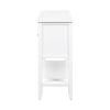 TREXM Cambridge Series Ample Storage Vintage Console Table with Four Small Drawers and Bottom Shelf for Living Rooms, Entrances and Kitchens (White, O