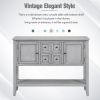 TREXM Cambridge Series Ample Storage Vintage Console Table with Four Small Drawers and Bottom Shelf for Living Rooms, Entrances and Kitchens (Antique
