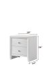 Nightstand White Finish 2 Drawer Storage