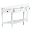 U-Style Modern Curved Console Table Sofa Table with 3 drawers and 1 Shelf for Hallway, Entryway, Living Room