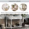 U_STYLE 52''Modern and Contemporary Curved Console Table Sofa Table Entryway Table for Hallway Living Room Bedroom with 4 Drawers and 1 Shelf