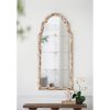 Framed Wall Mirror, Wood Arched Mirror with Decorative Window Look for Living Room, Bathroom, Entryway