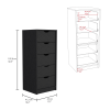 Stockley 3 Piece Bedroom Set, Nightstand + Dresser + Dresser, Black