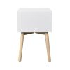Side Table With 2 Drawer And Rubber Wood Legs