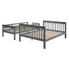 Stairway Twin-Over-Full Bunk Bed with Storage and Guard Rail for Bedroom, Gray color(OLD SKU :LP000019AAE)
