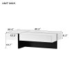 ON-TREND Contemporary Rectangle Design Living Room Furniture, Modern High Gloss Surface Cocktail Table, Center Table for Sofa or Upholstered Chairs, 4