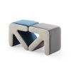 Modern Creative Upholstered Velvet Sofa Stool Kids Stool Shoe Bench Footrest Footstool Multifaceted Stool Ottoman Coffee Table Arrow Design Handicraft