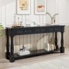 TREXM Console Table 63" Long Console Table with Drawers and Shelf for Entryway, Hallway, Living Room (Espresso, OLD SKU: WF193795AAB)