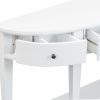 U-Style Modern Curved Console Table Sofa Table with 3 drawers and 1 Shelf for Hallway, Entryway, Living Room