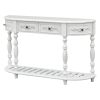 U_STYLE 52''Modern and Contemporary Curved Console Table Sofa Table Entryway Table for Hallway Living Room Bedroom with 4 Drawers and 1 Shelf