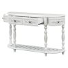 U_STYLE 52''Modern and Contemporary Curved Console Table Sofa Table Entryway Table for Hallway Living Room Bedroom with 4 Drawers and 1 Shelf