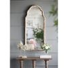 Framed Wall Mirror, Wood Arched Mirror with Decorative Window Look for Living Room, Bathroom, Entryway