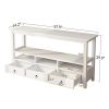Console Table With 3 Drawers And Shelves