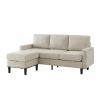 Upholstered Sectional Sofa Couch, L Shaped Couch With Storage Reversible Ottoman Bench 3 Seater for Living Room, Apartment, Compact Spaces, Fabric Bei
