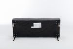 Tufted Bench Modern Velvet Button Upholstered Ottoman enches Bedroom Rectangle Fabric Footstool with Metal Legs for Living Room Entryway,Grey