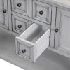 TREXM Cambridge Series Ample Storage Vintage Console Table with Four Small Drawers and Bottom Shelf for Living Rooms, Entrances and Kitchens (Antique