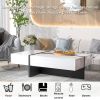 ON-TREND Contemporary Rectangle Design Living Room Furniture, Modern High Gloss Surface Cocktail Table, Center Table for Sofa or Upholstered Chairs, 4