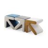 Modern Creative Upholstered Velvet Sofa Stool Kids Stool Shoe Bench Footrest Footstool Multifaceted Stool Ottoman Coffee Table Arrow Design Handicraft