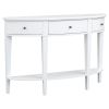 U-Style Modern Curved Console Table Sofa Table with 3 drawers and 1 Shelf for Hallway, Entryway, Living Room
