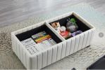 45 inch Wide Contemporary Square CubeStorage Ottoman Bench, Storage Bench with coffee tray,coffee table for Living Room Ottoman foot rest for Bedroom