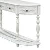 U_STYLE 52''Modern and Contemporary Curved Console Table Sofa Table Entryway Table for Hallway Living Room Bedroom with 4 Drawers and 1 Shelf