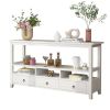 Console Table With 3 Drawers And Shelves