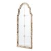 Framed Wall Mirror, Wood Arched Mirror with Decorative Window Look for Living Room, Bathroom, Entryway