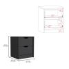 Stockley 3 Piece Bedroom Set, Nightstand + Dresser + Dresser, Black