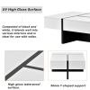 ON-TREND Contemporary Rectangle Design Living Room Furniture, Modern High Gloss Surface Cocktail Table, Center Table for Sofa or Upholstered Chairs, 4