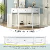 U-Style Modern Curved Console Table Sofa Table with 3 drawers and 1 Shelf for Hallway, Entryway, Living Room