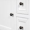 TREXM Cambridge Series Ample Storage Vintage Console Table with Four Small Drawers and Bottom Shelf for Living Rooms, Entrances and Kitchens (White, O