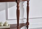End Table with Storage Shelf Half Moon Glass