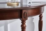 End Table with Storage Shelf Half Moon Glass
