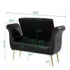 Black, PU Leather, Metal Feet Upholstered Ottoman Bedroom Lounge Ottoman Flip Top Storage Sofa Bench
