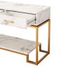 Console Table with 2 Drawers, Sofa Table Narrow Long with Storage Shelves for Living Room