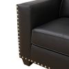 Black Faux Leather 3-Piece Living Room Sofa Set