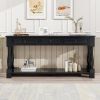 TREXM Console Table 63" Long Console Table with Drawers and Shelf for Entryway, Hallway, Living Room (Espresso, OLD SKU: WF193795AAB)