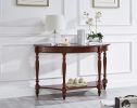 End Table with Storage Shelf Half Moon Glass