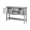 TREXM Cambridge Series Ample Storage Vintage Console Table with Four Small Drawers and Bottom Shelf for Living Rooms, Entrances and Kitchens (Antique