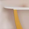 Modern Console Table, Exquisite shape design, Metal Frame with Adjustable foot pads for Entrance, Corridor, Living room & Office.(Gold)
