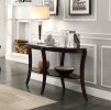 Rich Espresso Finish 1pc Sofa Table with Glass Inserted Top Curve Legs Lower Display Shelf Stylish Living Room Furniture