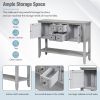 TREXM Cambridge Series Ample Storage Vintage Console Table with Four Small Drawers and Bottom Shelf for Living Rooms, Entrances and Kitchens (Antique