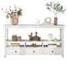 Console Table With 3 Drawers And Shelves