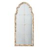 Framed Wall Mirror, Wood Arched Mirror with Decorative Window Look for Living Room, Bathroom, Entryway