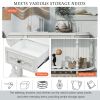 U_STYLE 52''Modern and Contemporary Curved Console Table Sofa Table Entryway Table for Hallway Living Room Bedroom with 4 Drawers and 1 Shelf