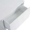 Modern LED Coffee Table with 2 Drawers and 16 Colors LED Lights, High Glossy Rectangle Coffee End Table for Living Room, White