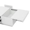 ON-TREND Multifunctional Coffee Table with 2 large Hidden Storage Compartment, Extendable Cocktail Table with 2 Drawers, High-gloss Center Table with
