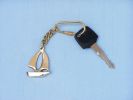 Solid Brass Yacht Key Chain 5""